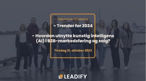 Webinar_Forside_Den store undersøkelsen av B2B-markedsføring, salg og service i Norge 2023_Kunstig intelligens_AI i Markedsføring og Salg