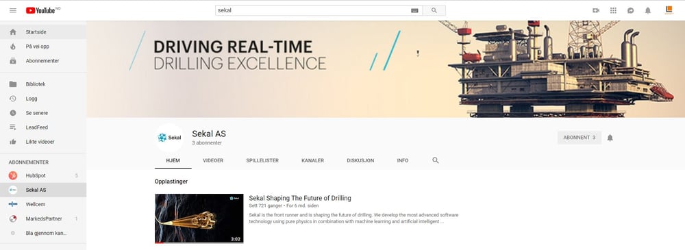 Sekal Youtube Company Page