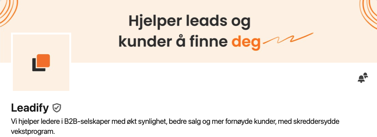 Forsidebilde fra Leadify med slagord.