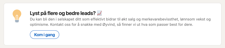 Eksempel på Lead gen-skjema