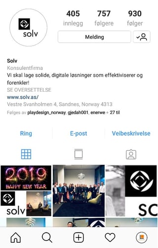 Solv Instagram Company Page