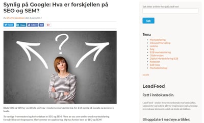 Synlig på Google, hva er forskjellen på SEO og SEM_faksimile